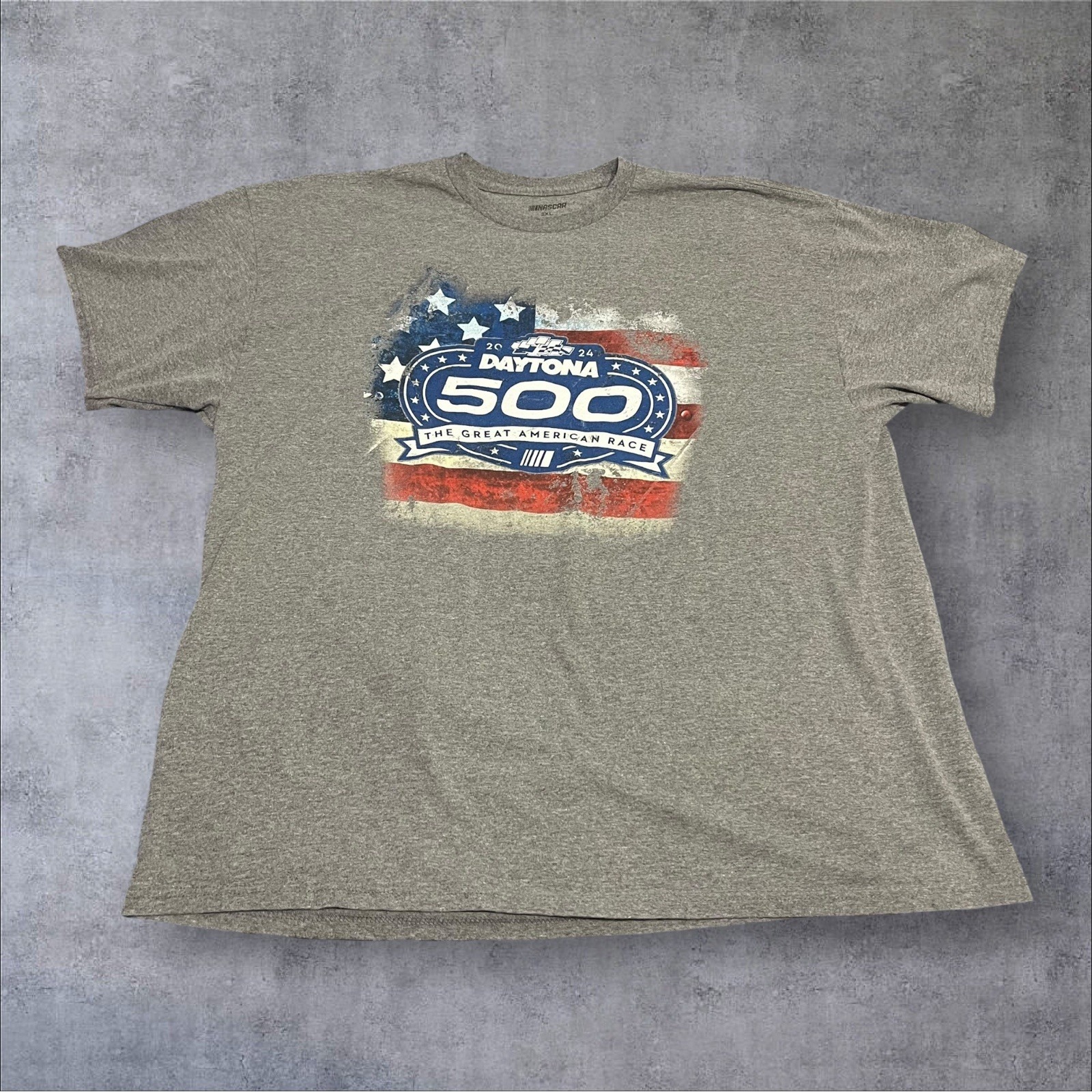 2024 Nascar Daytona 500 American Flag Graphic TShirt Xxl
